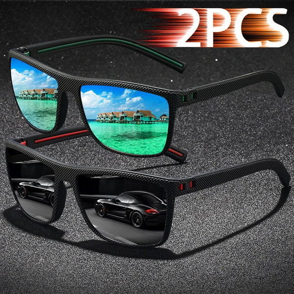 2 Pieces Vintage Check Pattern Sunglasses For