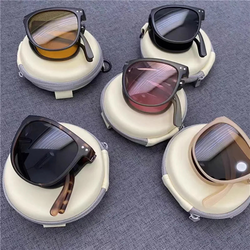 Foldable Sunglasses with Storage Bag Women