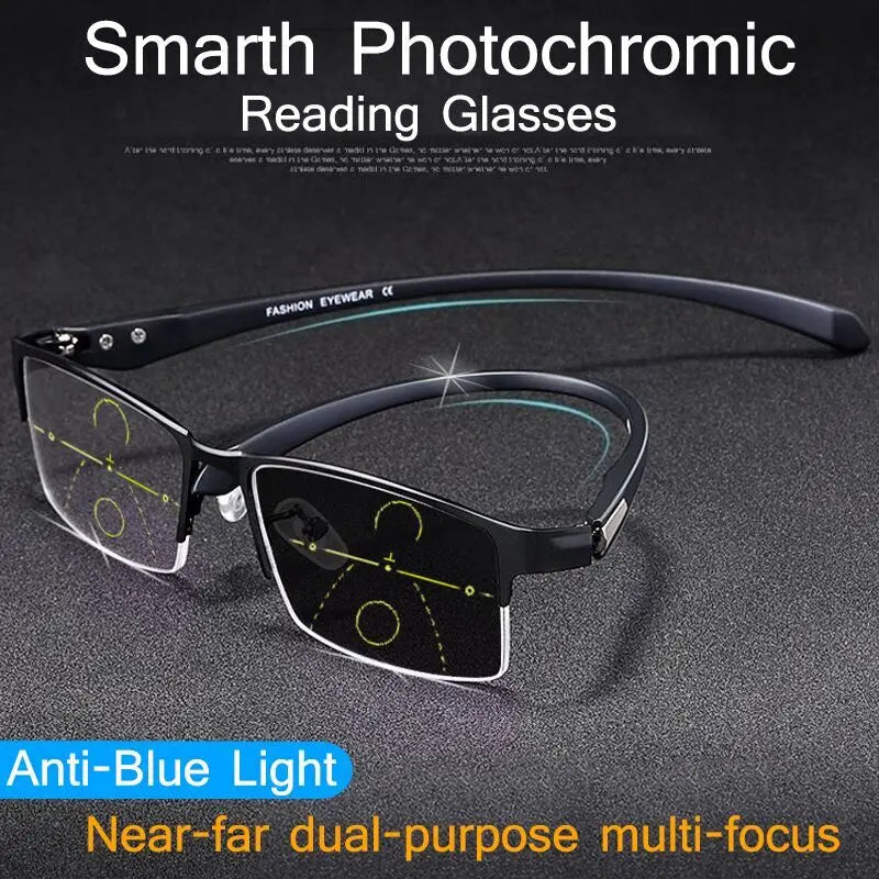 3PCS Titanium Multifocal Reading Glasses