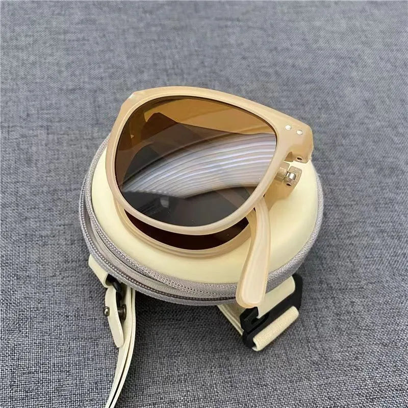 Foldable Sunglasses with Storage Bag Women